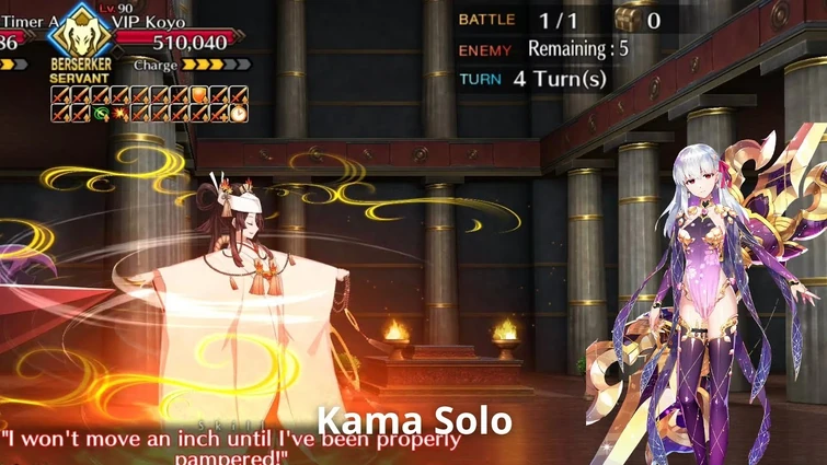[FGO NA] Advanced Quest Part 16 : Kijyo Koyo AQ — Kama Solo
