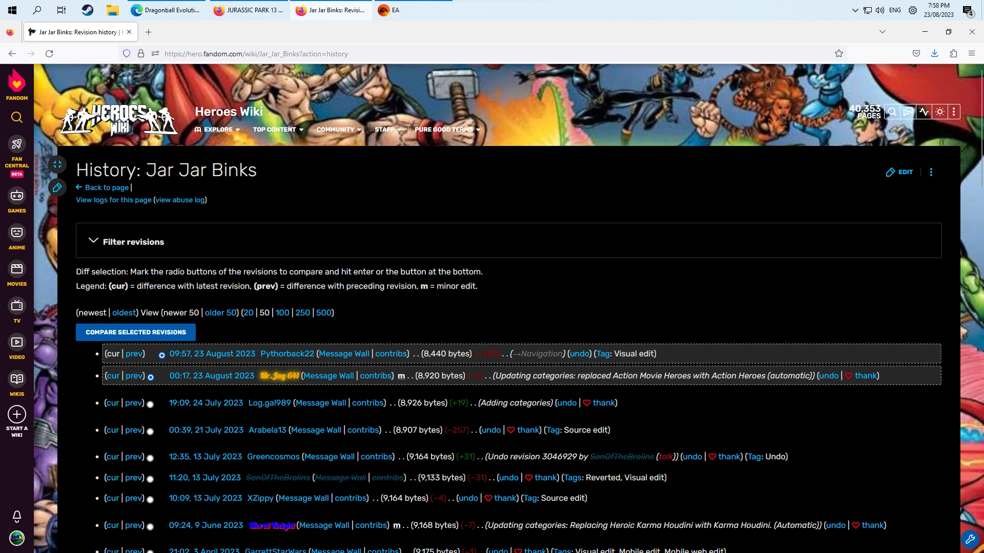 I edited JAR JARs page😒 Fandom