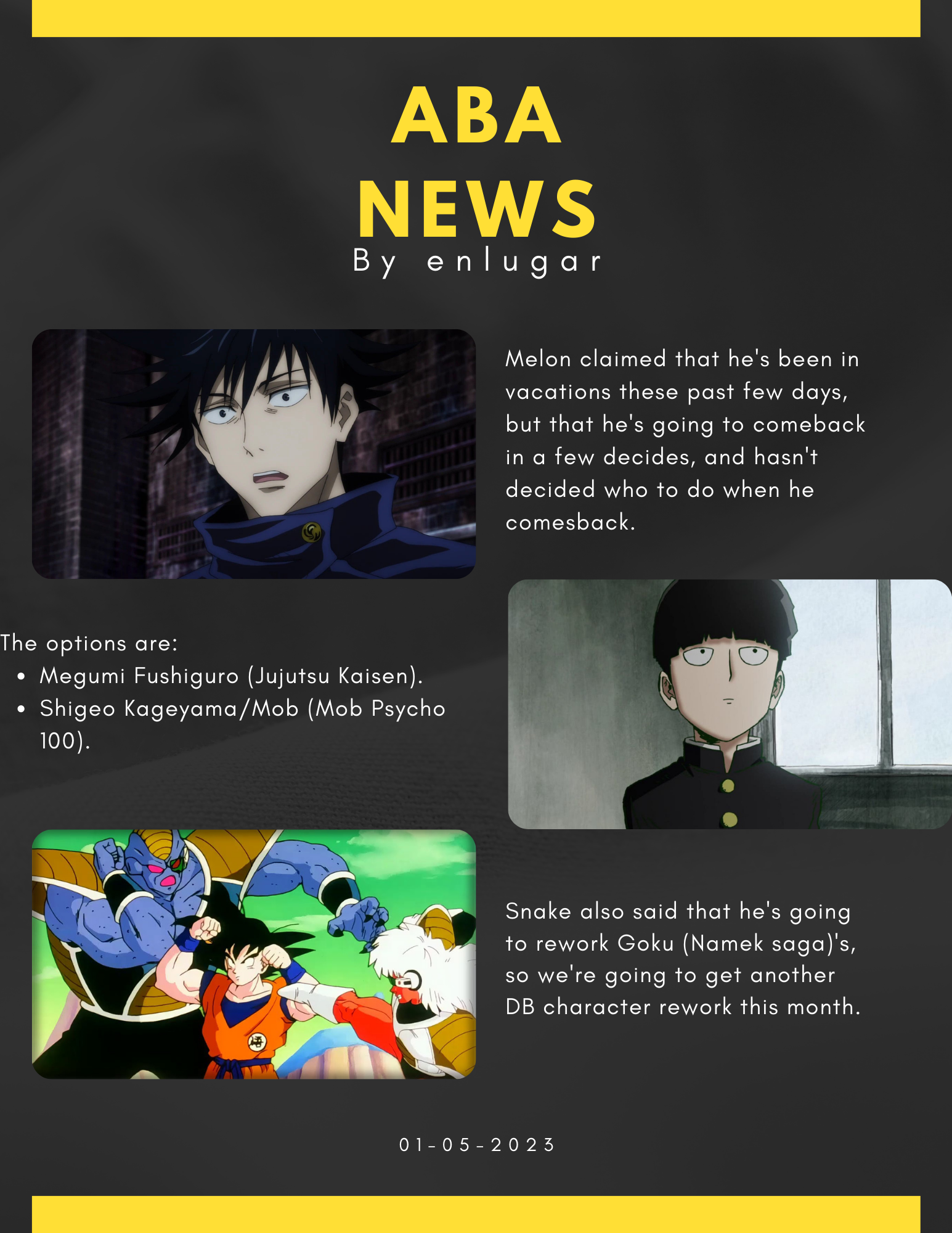 [ABA News] Goku (Namek Saga) Rework & Melon's Next Character | Fandom