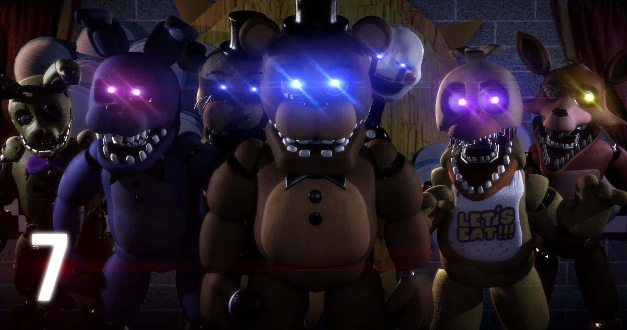 Фредди 9 ночь. ФНАФ 7. Фиве Нигхт АТ Фредди. Фредди ФНАФ 7. FNAF 7 Animatronics.