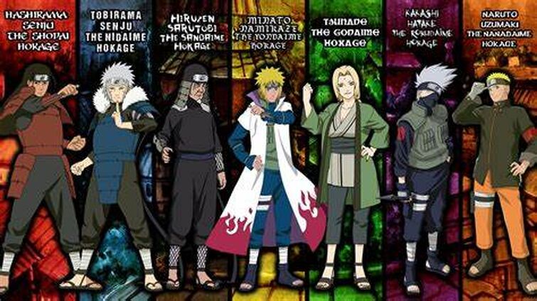 Todos los Kage de Naruto: Hokage, Kazekage, Mizukage, Raikage, Tsuchikage