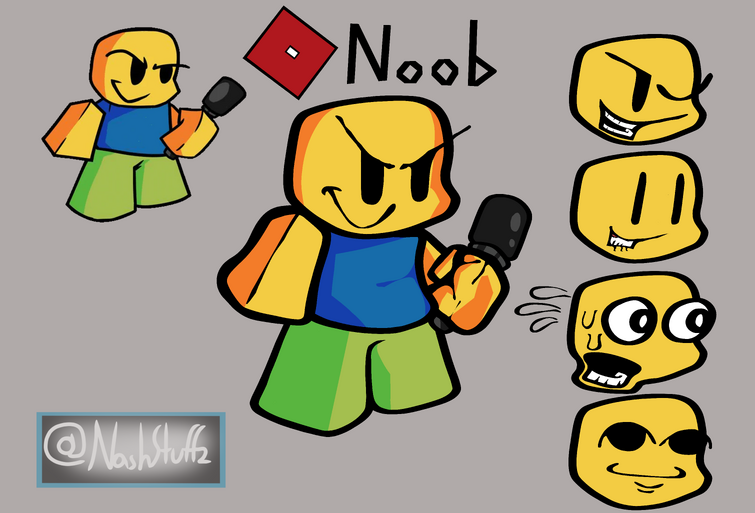 Roblox Noob and His FNF Faces Pack