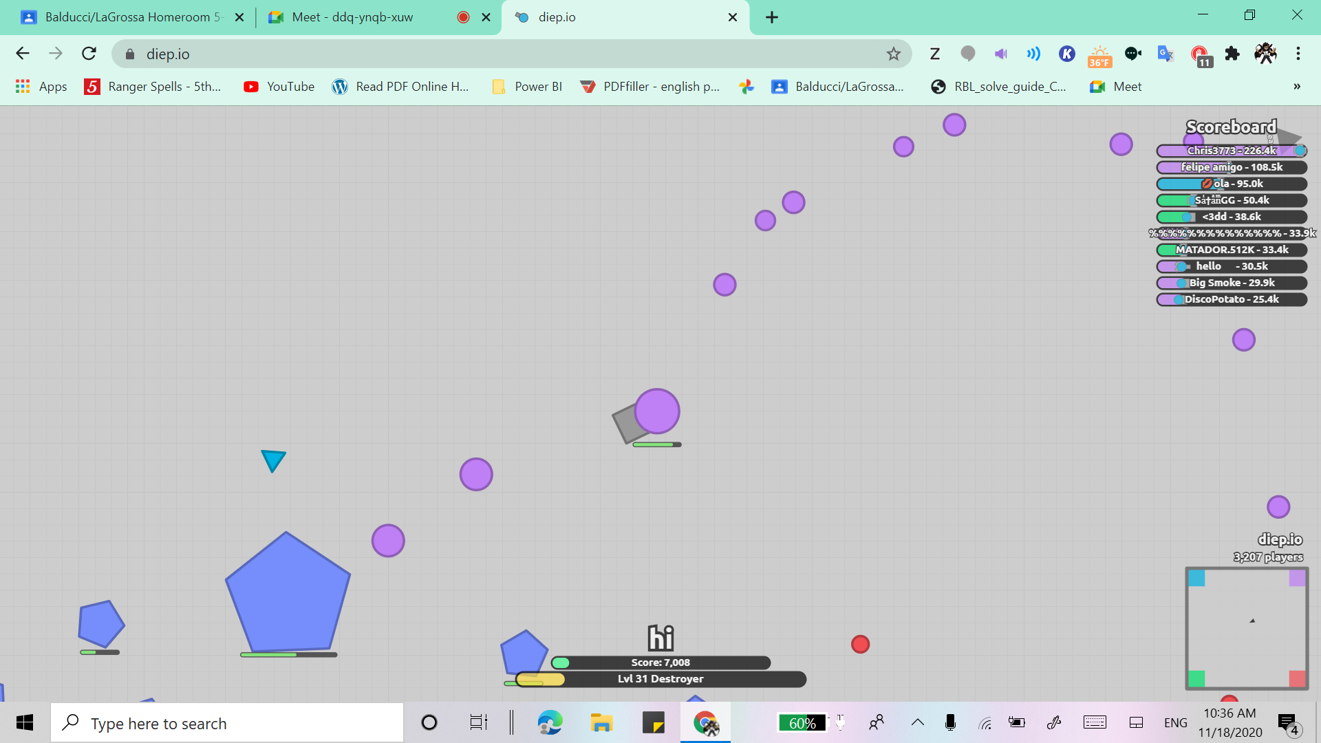 my best game of my life in diep.io