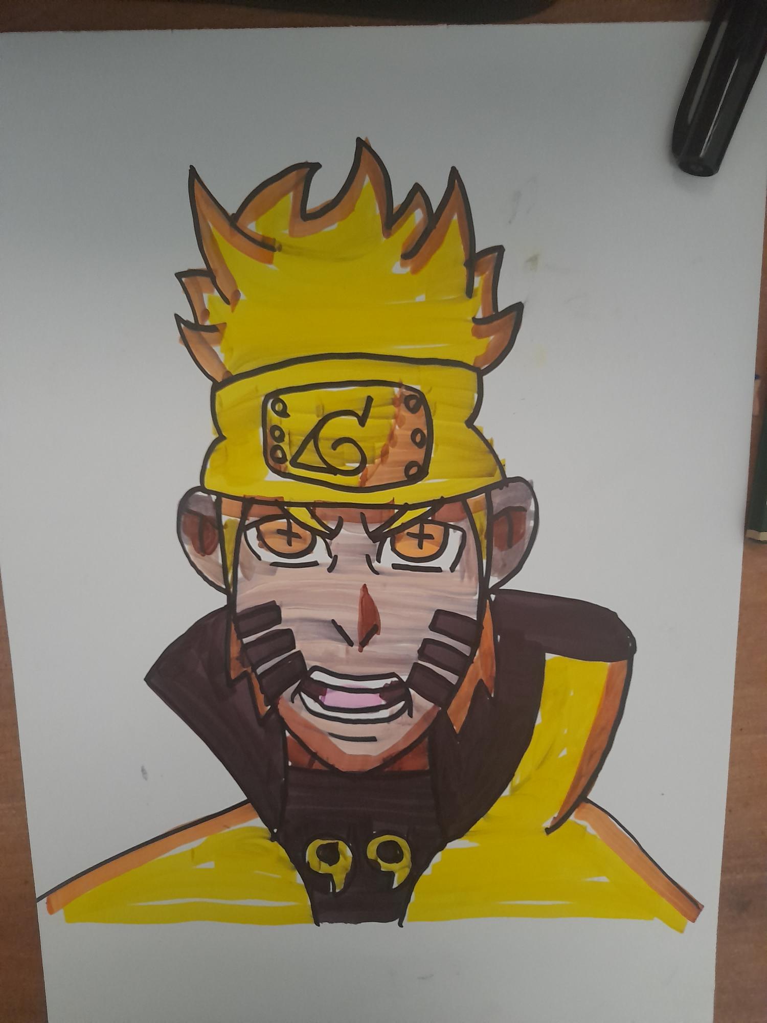 how to draw naruto sage mode with color