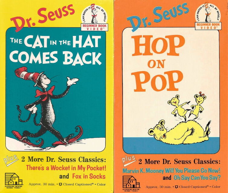 Lot Of Dr Seuss Beginner Book Video Vhs Tapes Hop On Pop Cat Hat | My ...