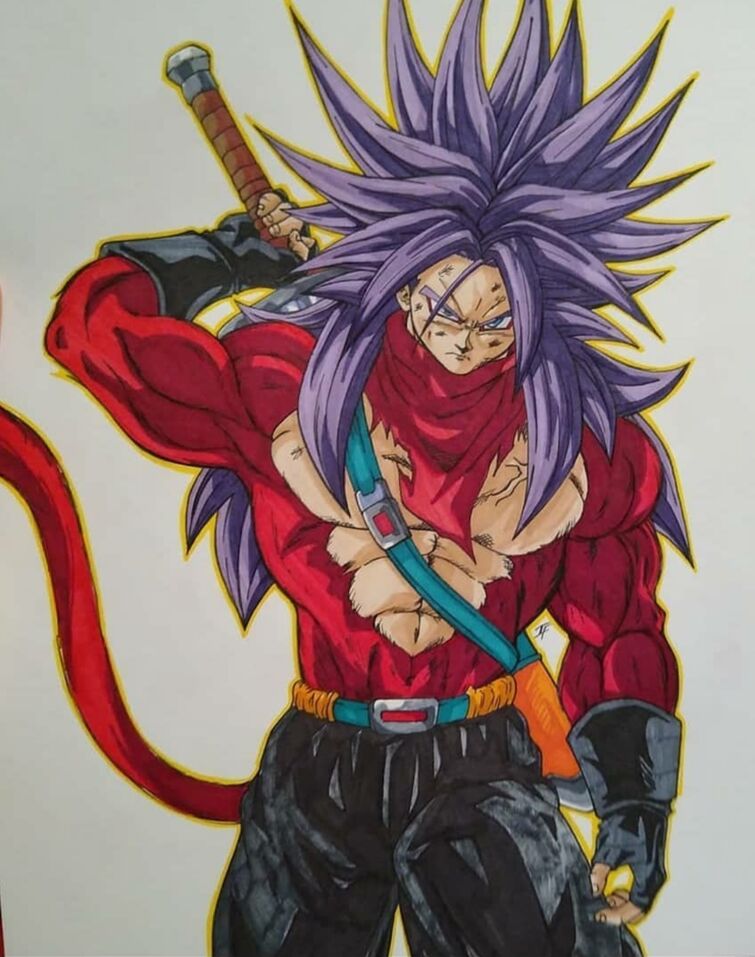 What colour hair should SSj4 Trunks have