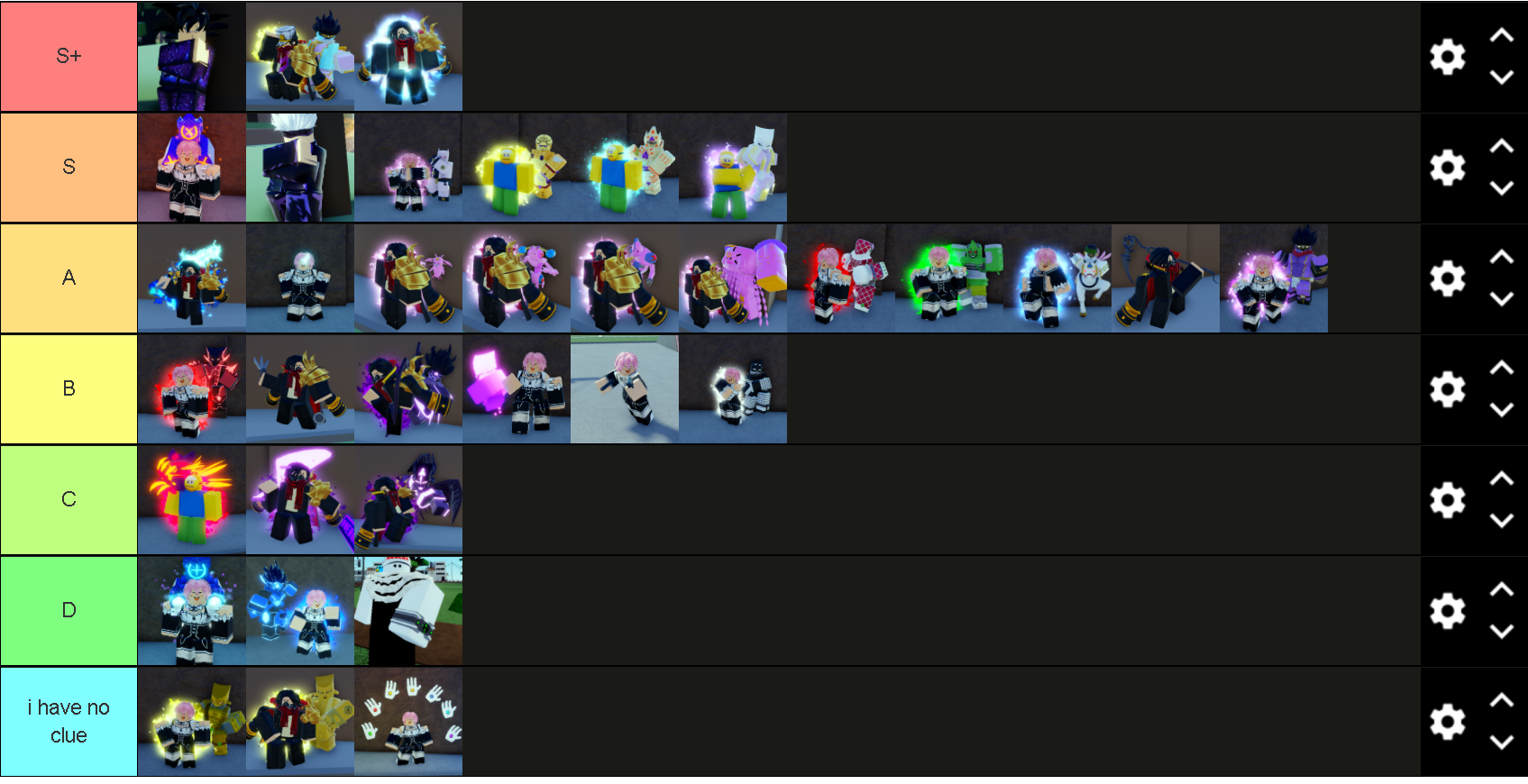 My pvp tier list : r/AUniversalTime