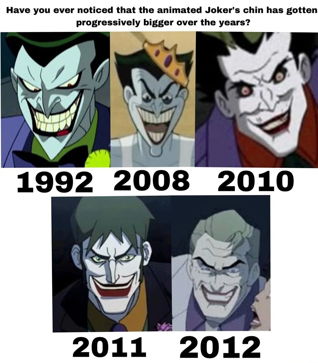 Is It Me Is Joker S Chin Getting Bigger Over The Years Fandom