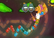 Two 320 Destoyers attacking many bloons