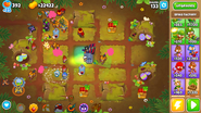 Various small towers all over the screen, including tiny Perma-Spike