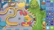 0-1-3 Flash Bomb distracting crowds of Bloons previously struck by the flash bomb