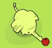 Treetrunks throwing an apple