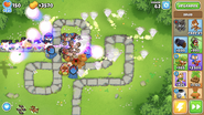 Frozen Purple Bloons, only possible in BTD6 via Ball Lightning (guaranteed with "Cold Front" MK) due to the Ice Monkey dealing damage to freeze it.