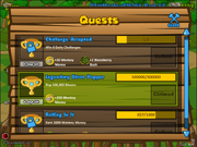 Quests menu