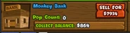 Monkey Bank holding a sum of money during a few rounds, in Bloons Monkey City