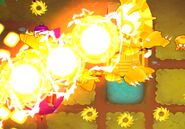 A maxed out True Sun God attacks a Fortified BAD