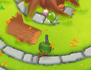 Sniper Monkey sniping off a Pink Bloon into a Green Bloon