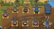 Crosspathing in BTD6 (Top: Path 2, Bottom: Path 3)