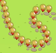 A group of Red Bloons covered up in slime