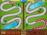 Two players playing Defend Mode