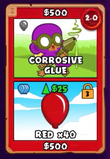 2-0 Glue Gunner Card/x40 Grouped Red Bloons Card.