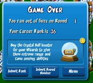 Crystal Ball promotion after losing a game in BTD4 Flash