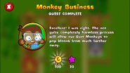Completing a quest on Bloons Monkey City Mobile by researching Long Range Darts
