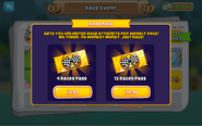 Purchase menu for Race Passes (NZD on BTD6 Steam)