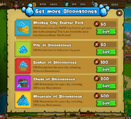 Kongregate's "Purchase Bloonstones" menu