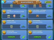 Several already completed and uncompleted achievements