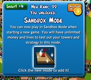 Sandbox Mode (Rank 26) with glitched "New Rank"