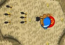 A Dart Monkey with the Triple Darts upgrade that turned into a Super Monkey