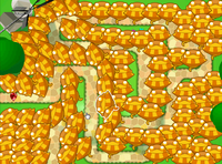 Sadly, only when upgraded to Temple of the Monkey Gods can Super Monkeys detect Camo Bloons without help.