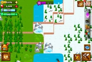 BMCM Glacier uncaptured and captured.png (459 KB) A section of the map in Bloons Monkey City Mobile with both Glacier tiles next to each other, with one captured and the other uncaptured