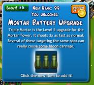 Mortar Battery (Rank 23) with glitched "New Rank"