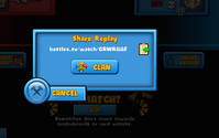 Option to share replay to a clan after completing a Quick Battle