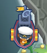 3-0-2 Destroyer looking at a compass, as part of idle animation