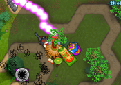 Plasma Monkey's beams moving as the tower itself moves. In effect, this happens.