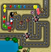 A game of Bloons TD 4 being played