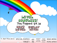 Completing a level gives a nice rainbow and cloud