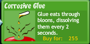 Corrosive Glue button in Bloons TD 4.