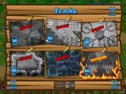 Track selection menu in the Flash version, with tracks that are locked from the player's current Rank