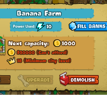 banana farm upgrade is no cost or (0) at Bloons Monkey City Nexus - Mods  and community