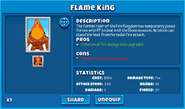 In-game info for Flame King