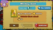 Monkey Bank upgrade from Level 6 to 7 display