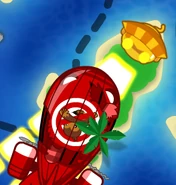 A sun god battling against a B.F.B. in BTD5.