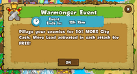 Notice for Warmonger (with extra lead)