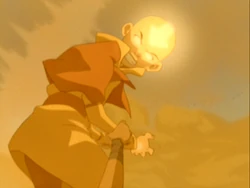 Aang goes into Avatar State after finding Appa's kidnapper