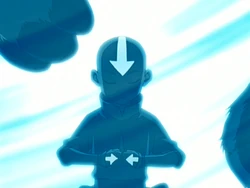 Aang awakens from his sleep in 