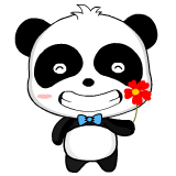 Kiki holding a flower